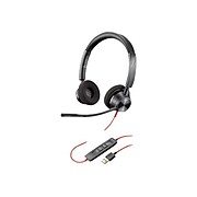 Plantronics Blackwire 3320 Wired Stereo On Ear Computer Headset, Black (213934-01)