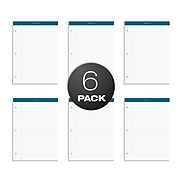 TOPS Docket Notepads, 8.25" x 11.75", Wide, White, 100 Sheets/Pad, 6 Pads/Pack (TOP 63437)