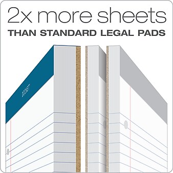 TOPS Docket Notepads, 8.25" x 11.75", Wide, White, 100 Sheets/Pad, 6 Pads/Pack (TOP 63437)