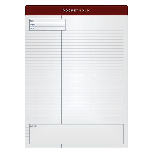 Tops 63752 8.5 X 11.75 Docket Gold Planning Pad With Cover 