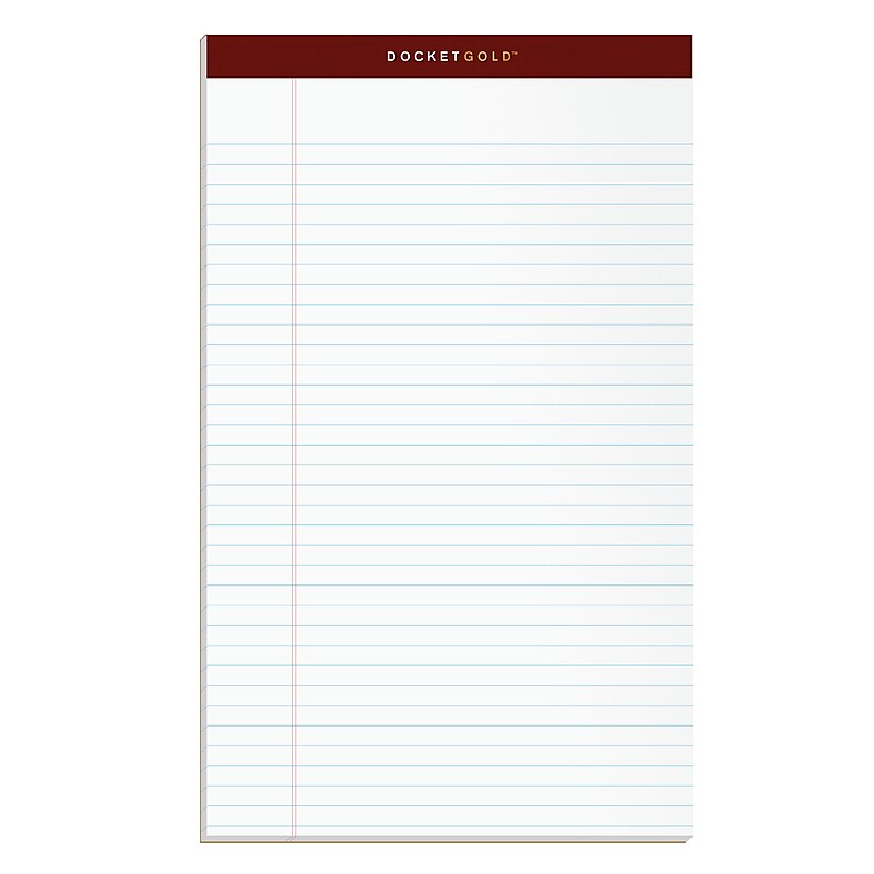 Tops Docket Gold Notepads, 8.5" x 14", White, 50 Sheets/Pad, 12 Pads/Pack (63990) image 1