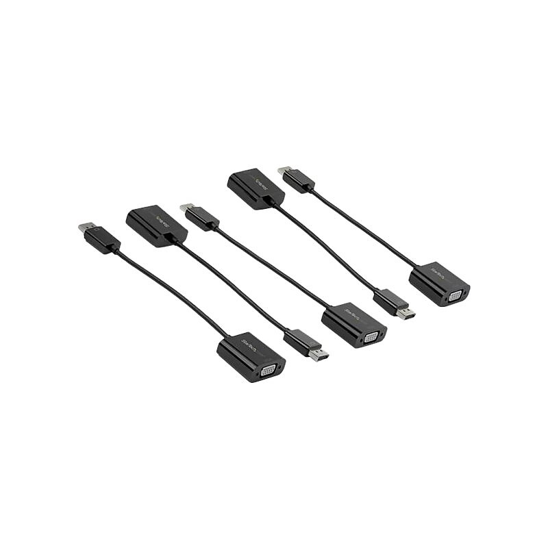 StarTech DP2VGA3X5 0.33' DisplayPort/VGA Audio/Video Cable, Black image 1