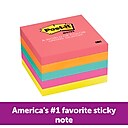 Post-it® Notes, 3" x 3" Cape Town Collection, 100 Sheets/Pad, 5 Pads/Pack (654-5PK)