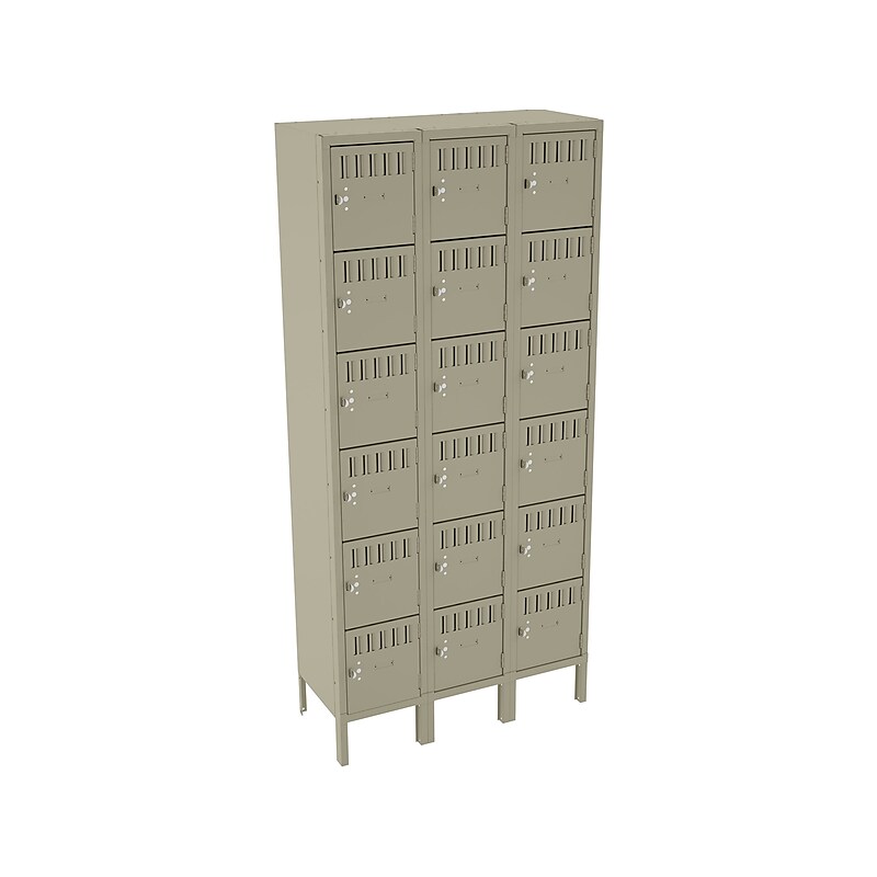 Tennsco 78" 6-Tier Three Wide Sand Storage Locker (BS6-151812-3-SND) image 1
