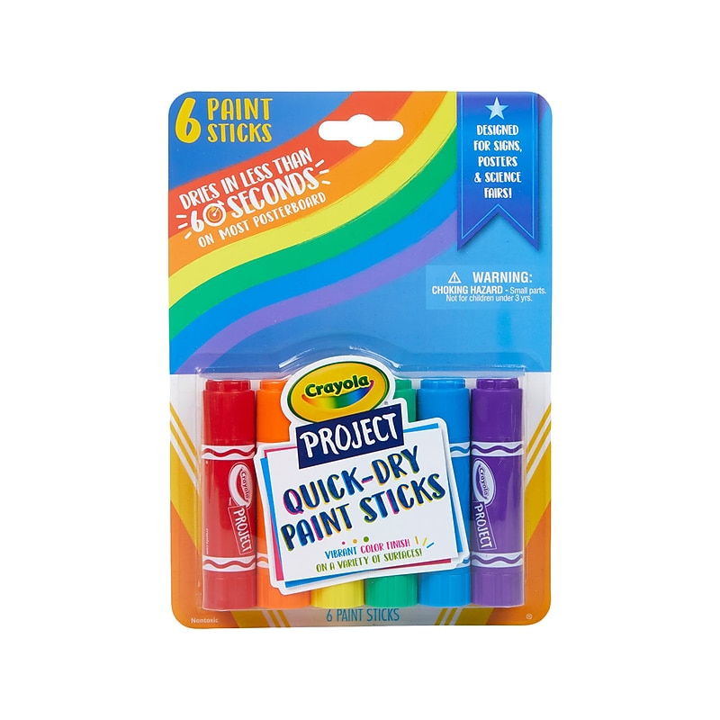 Crayola Project Paint Sticks, Assorted Colors, 6/Pack (5410700000) image 1