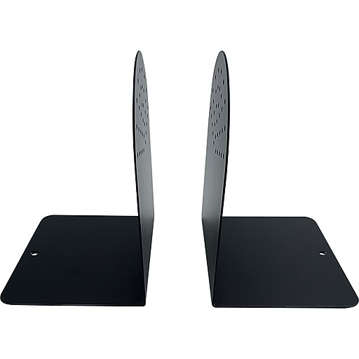 Huron Steel Book Ends, 7.25"H, Black (HASZ0095) Staples