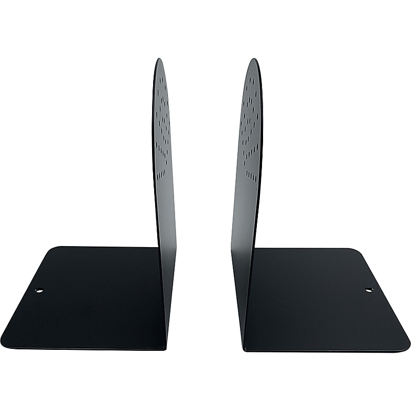 Huron Steel Book Ends, 7.25"H, Black (HASZ0095) image 1