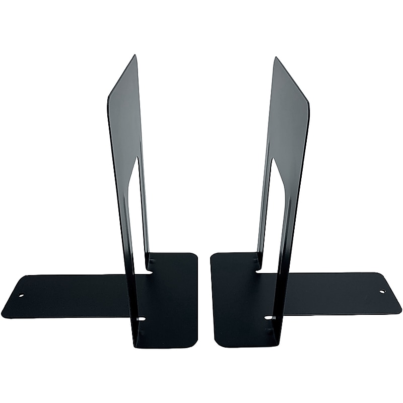 Huron Steel Book Ends, 9.25"H, Black (HASZ0039) image 1