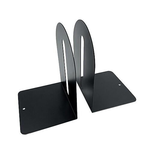Huron Steel Book Ends, 7.25"H, Black (HASZ0089) Staples