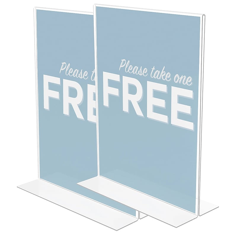 Deflecto Classic Image Sign Holder, 8.5" x 11", Clear Polystyrene, Pack of 2 (DEF69201-2) image 1