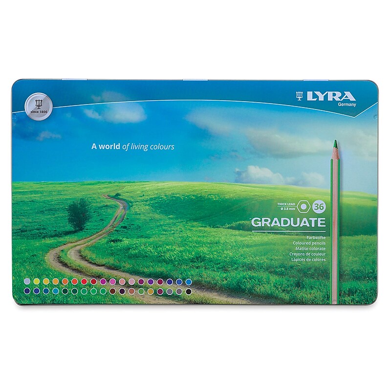 Lyra Graduate Watercolor Pencil Set Tin, Assorted Colors, 36/Box (LYXL2881360) image 1
