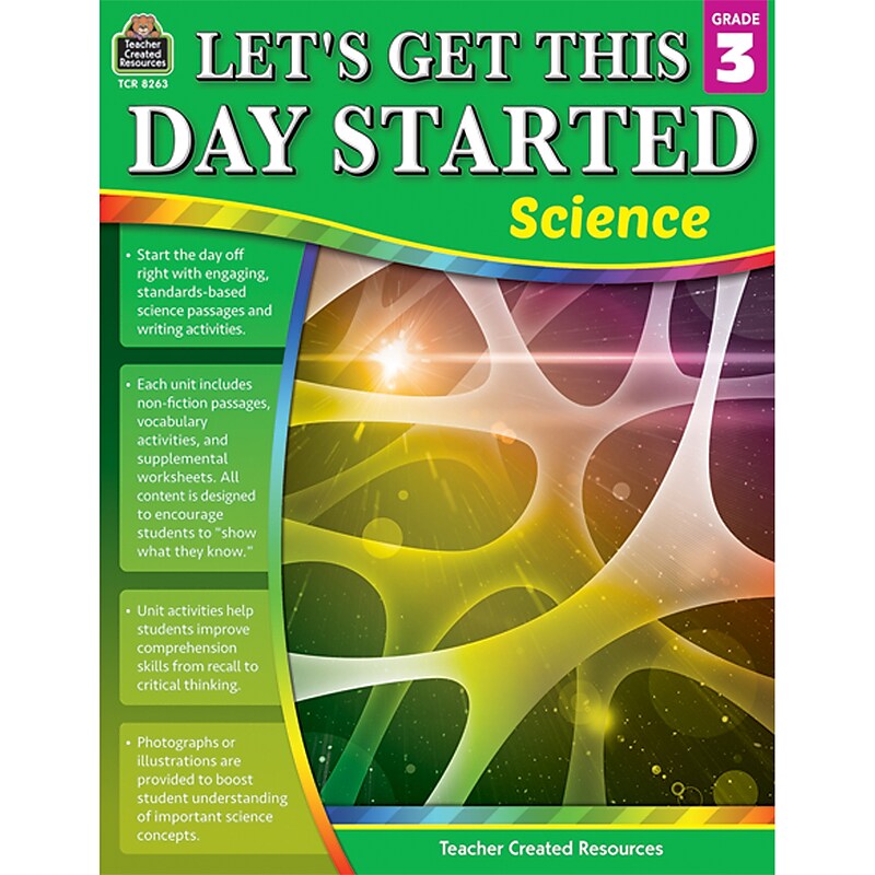 Teacher Created Resources Lets Get This Day Started: Science Workbook for Grade 3 (TCR8263) image 1