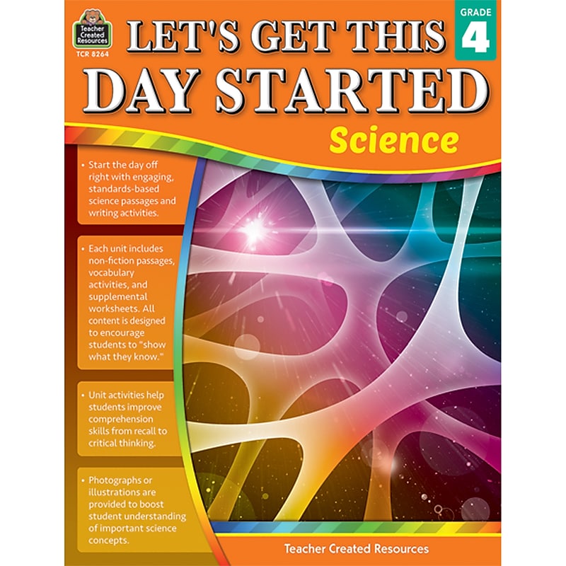 Teacher Created Resources Lets Get This Day Started: Science Workbook for Grade 4 (TCR8264) image 1