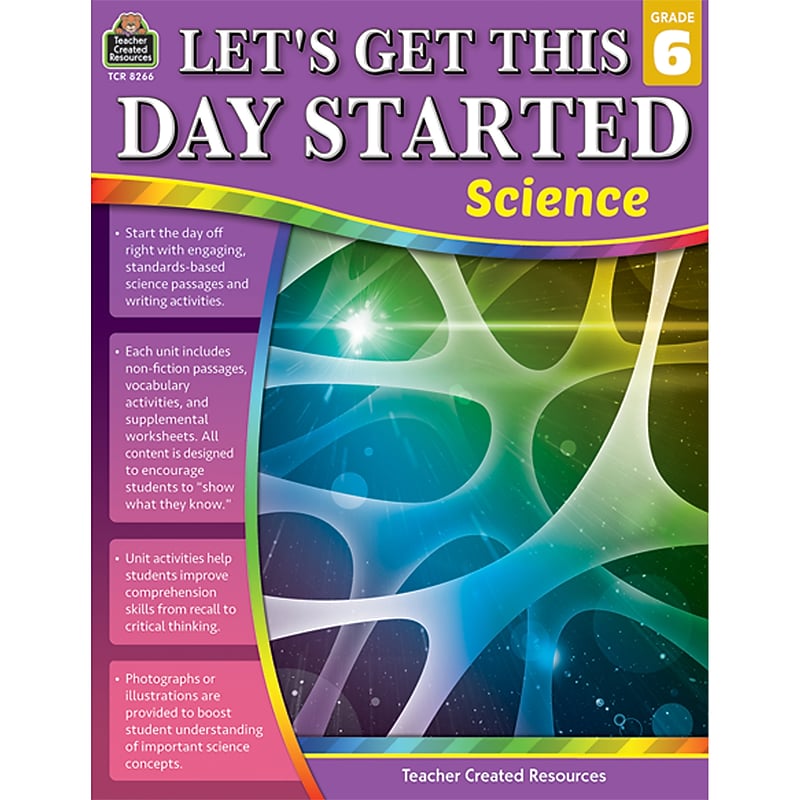 Teacher Created Resources Lets Get This Day Started: Science Workbook for Grade 6 (TCR8266) image 1