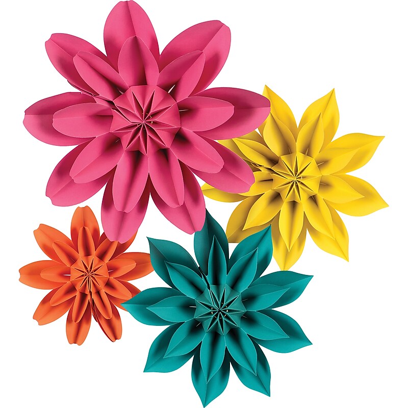 Teacher Created Resources Beautiful Brights Paper Flowers, Pack of 4 (TCR8545) image 1