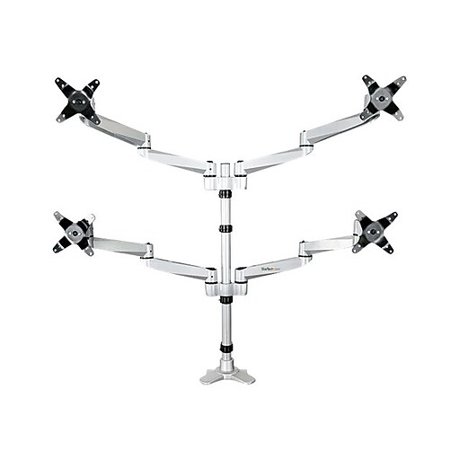 Desk Mount Quad Monitor Arm 4 VESA Displays up to 27" Premium Ergonomic Articulating