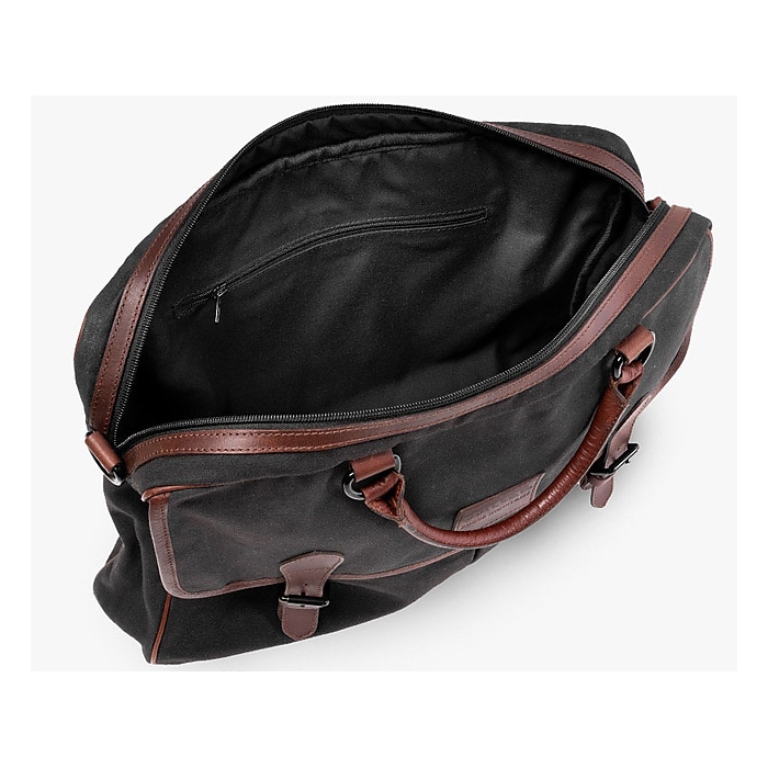 Rogue Canvas/Leather Business Messenger Bag, Black Rogue Canvas/Leather Business Messenger Bag, Black