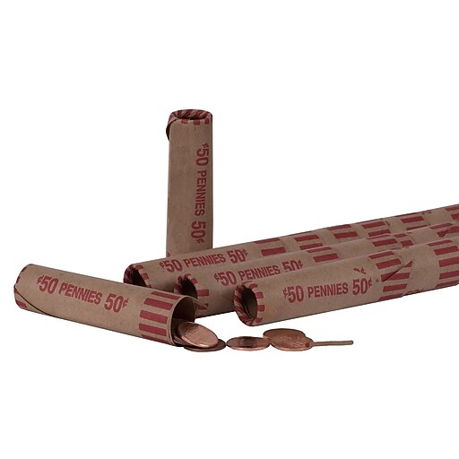 Nested Penny Tubular Coin Wrappers 1000ct at Staples
