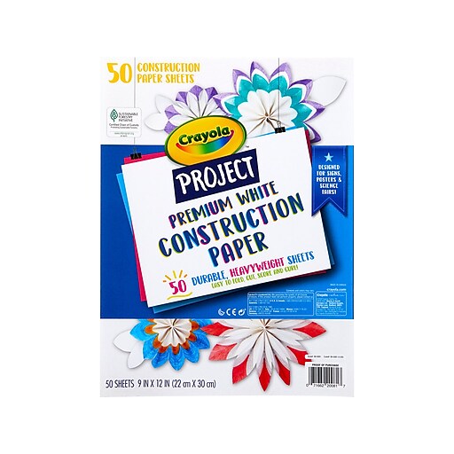 Crayola Project Premium Construction Paper, White, 50/Pack (99