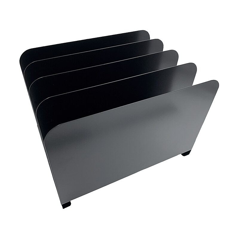 Huron 4-Compartment Steel File Organizer, Black (HASZ0147) image 1