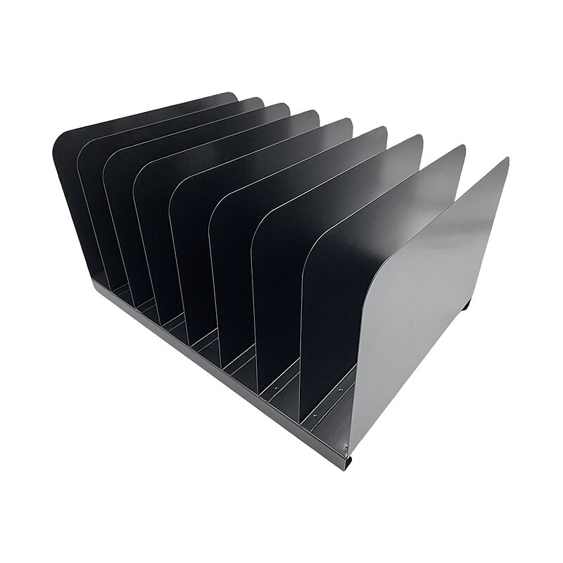 Huron 8-Compartment Steel File Organizer, Black (HASZ0146) image 1