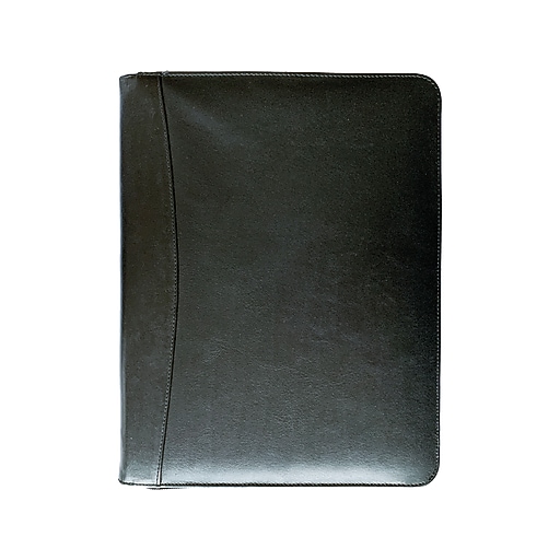 Rogue Wallet Leather Portfolio Case with Zipper Closure, Black (black