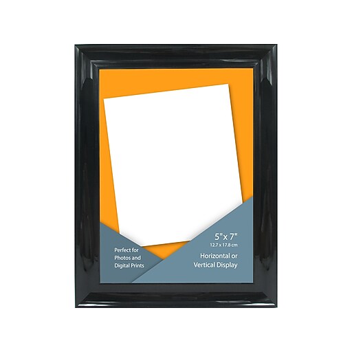 Victory Light Plastic 5 x 7 Photo Frame, Gloss Black (VF2043B.57B) at