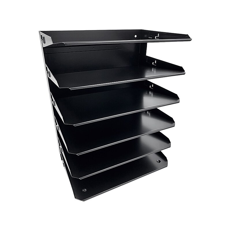 Huron 6-Compartment Steel File Organizer, Black (HASZ0157) image 1