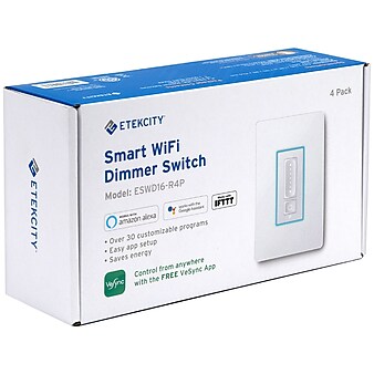 ETEKCITY Smart Dimmer Switch, White 4/Pack (EDESSSECSUS0002)
