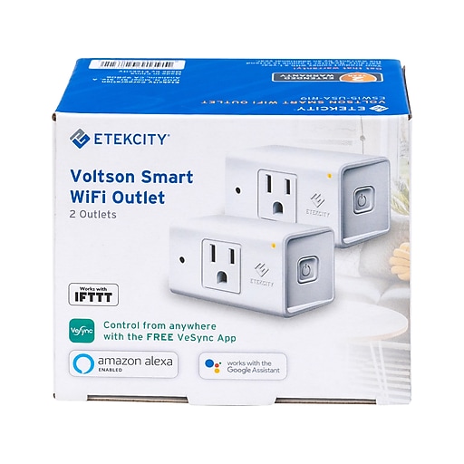 ETEKCITY Voltson WiFi Smart Plug, White, 2/Pack (EDESSPECSUS0022)