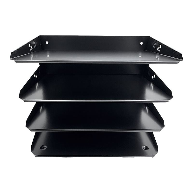 Huron 4-Compartment Steel File Organizer, Black (HASZ0152) image 1