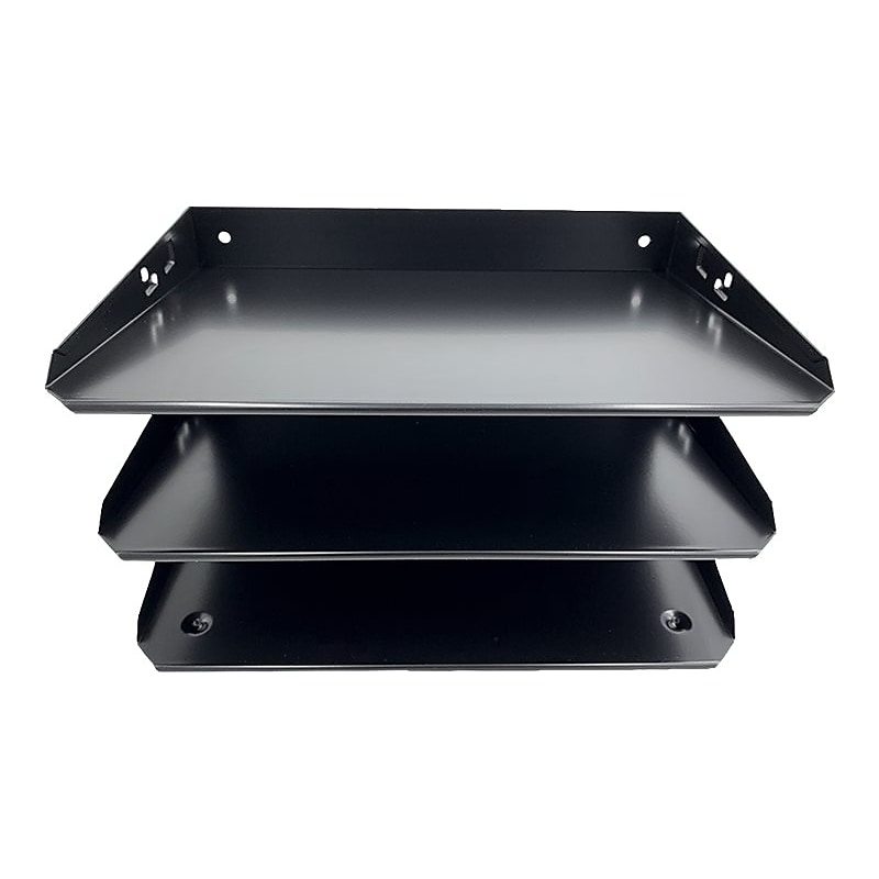Huron 3-Compartment Steel File Organizer, Black (HASZ0159) image 1