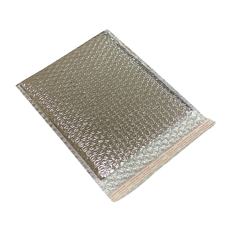 6" x 11" Cool Foil Insulated Self-Sealing Bubble Mailer, Silver, 100/Box (MB6X11SS) image 1