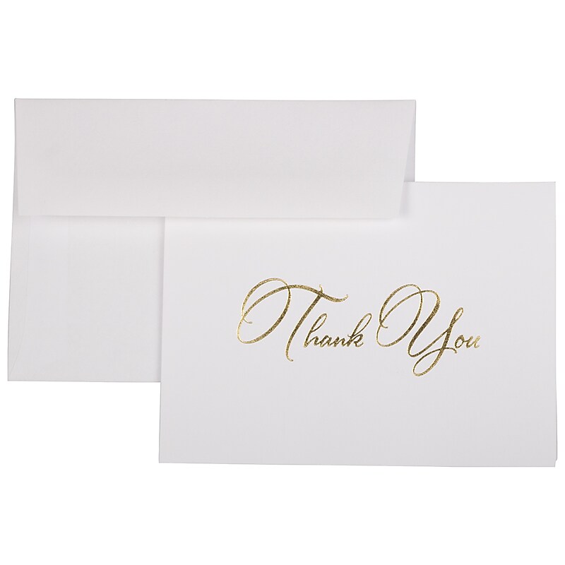 JAM Paper Blank Thank You Cards Set, Elegant, 25/Pack (526CA3442WB) image 1