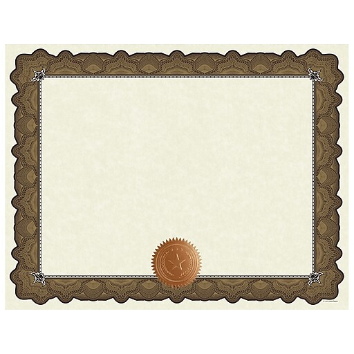 Great Papers Cambridge Certificates, 8.5" x 11", Beige/Gold, 10/Pack