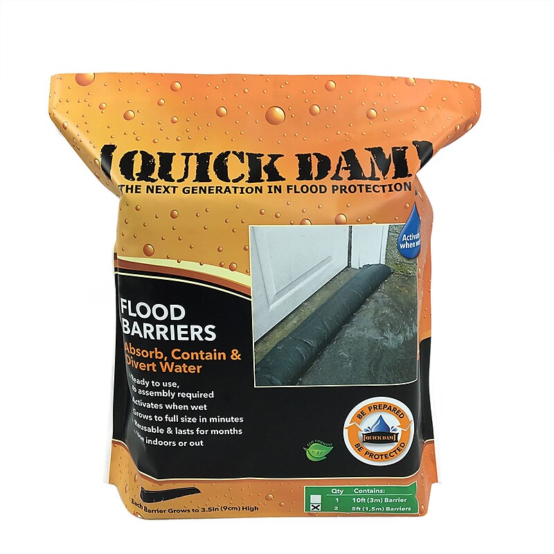 Quick Dam™ Flood Barriers 3.5" x 5' (60") 2/Pack image 1
