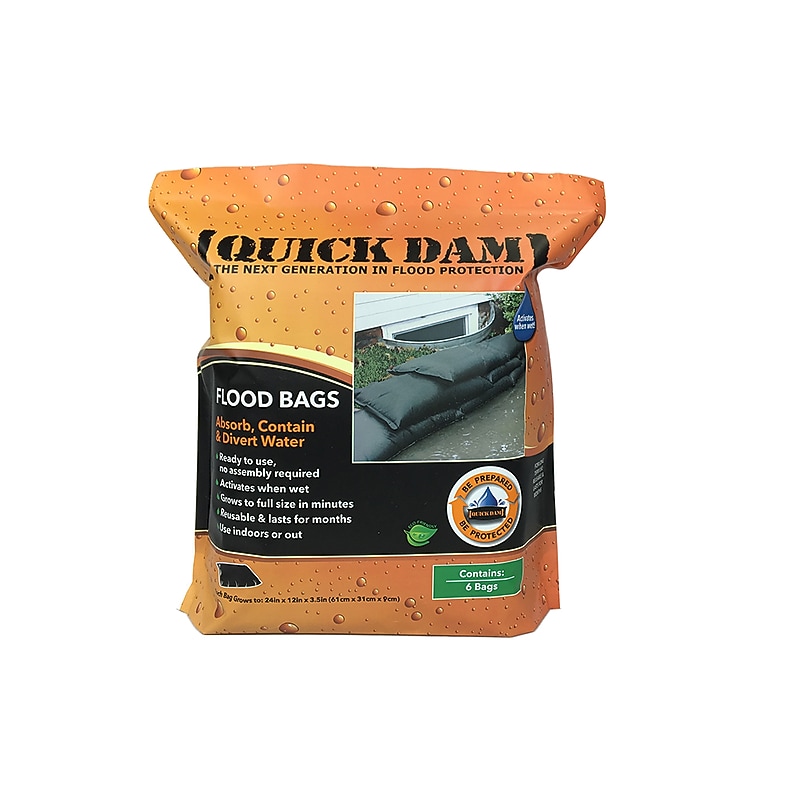 Quick Dam Water Flood Bag, 12" x 24", 6/Pack (QD1224-6) image 1