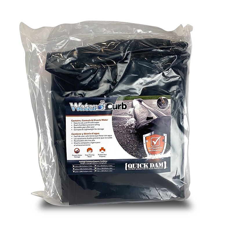 Quick Dam Universal Water Curb, Flood Control, 10" x 5', 1/Pack (QDWC105) image 1