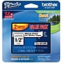 Brother P-touch TZe-231 Laminated Label Maker Tape, 1/2" x 26-2/10', Black On White, 2/Pack (TZe-2312PK)~#|#~sp85565423_sc7