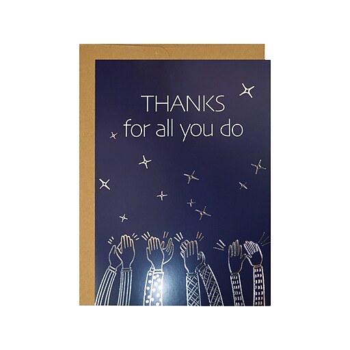 Great Papers! All You Do Luster Personal Thank You Notecard, Blue/Gold