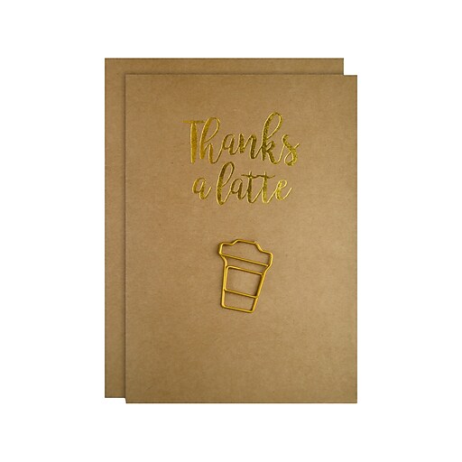Great Papers! Thanks A Latte Matte Personal Thank You Notecard, Brown