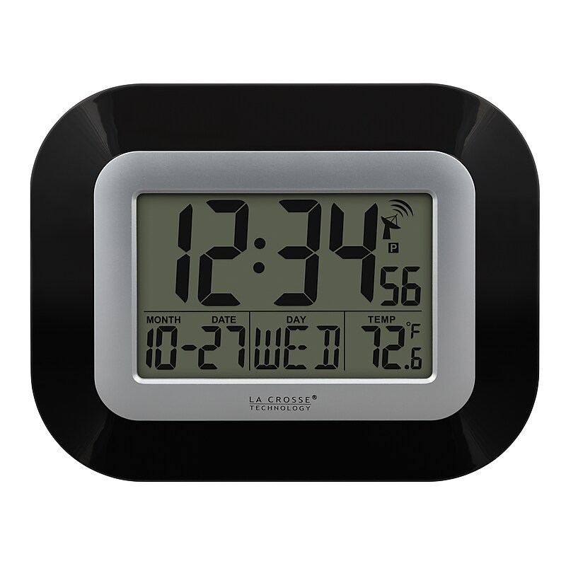 La Crosse Technology Atomic Wall/Table Clock, 7.2"H x 8.95"W x 1.2"D (WT-8005U-B) image 1