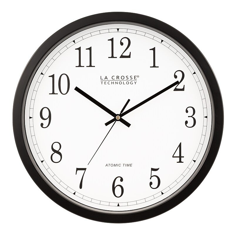 La Crosse Technology Atomic Analog Wall Clock, Plastic, 14"Dia. (WT-3143A) image 1