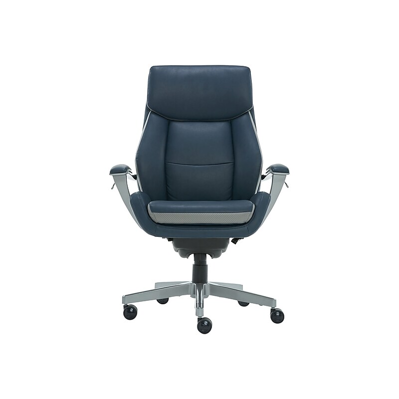 La-Z-Boy Alton Leather Executive Chair, Steel Blue/Light Gray (60029) image 1