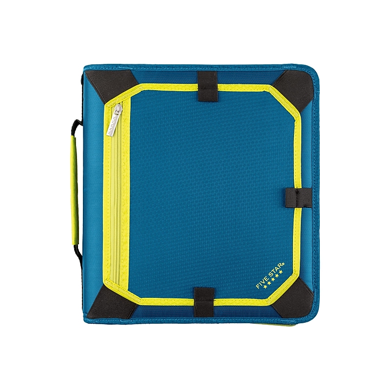 Five Star 2" 3-Ring Zipper Binders, Teal/Yellow (29052IH8) image 1