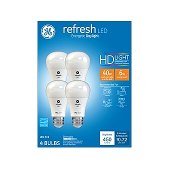 GE Refresh 6W A19 LED Bulb, 4/Pack (42976)