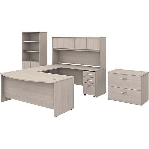 Bush Business Furniture Studio C 71" UShaped Desk with Hutch, Bookcase