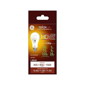 GE Relax 5W/9W/16W A21 LED Bulb, Each (46226)
