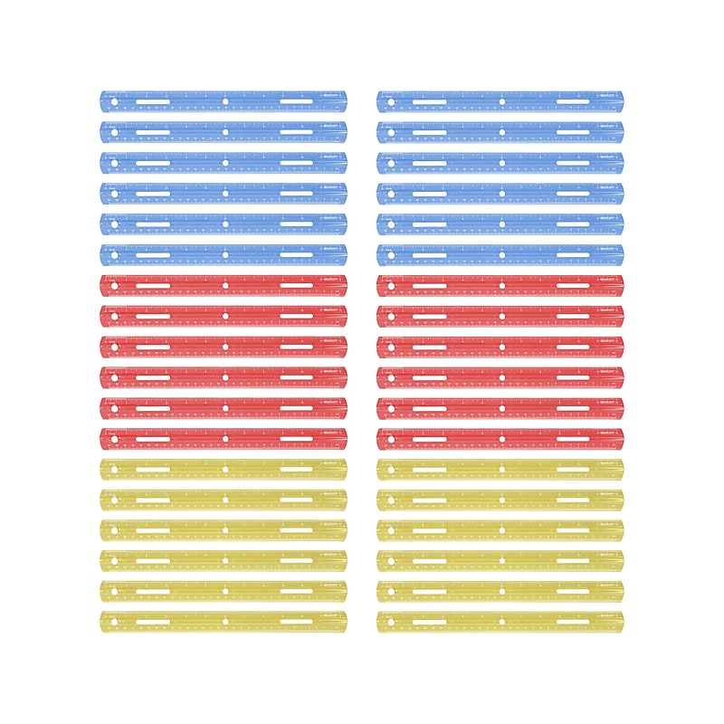 Westcott 12" Plastic Standard Ruler, Assorted Colors, 36/Box (17722) image 1