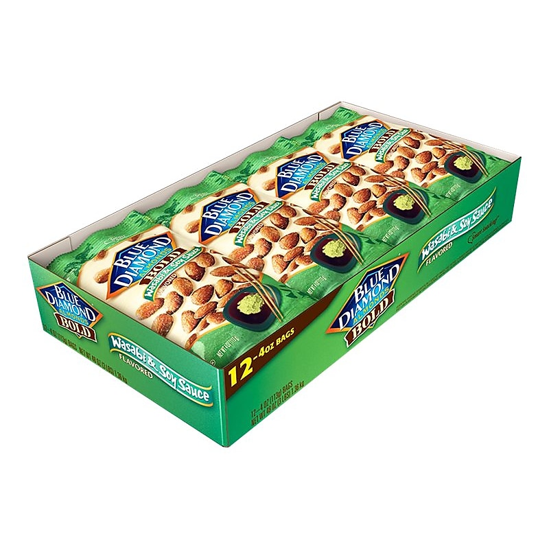 Blue Diamond Wasabi & Soy Sauce Almonds, 4 oz., 12 Bags/Pack (BLU09931) image 1